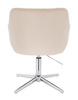 FOTEL HR190CROSS KREMOWY WELUR CHROMOWANA PODSTAWA