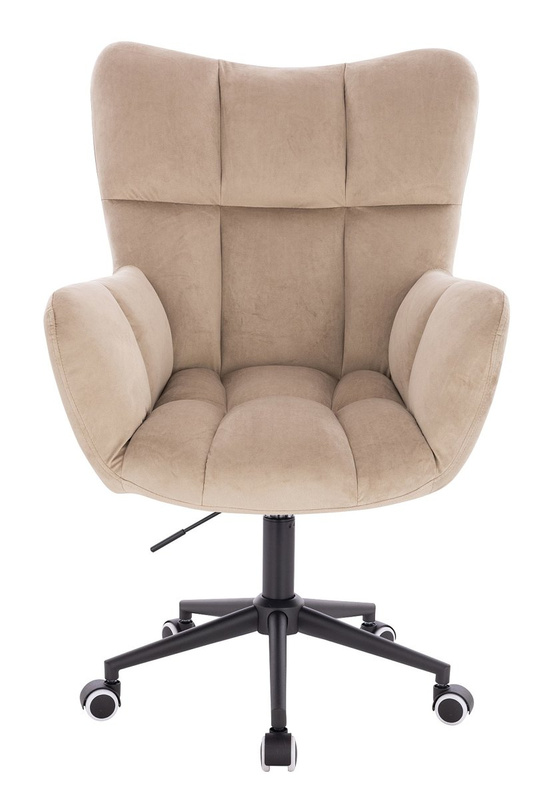 FOTEL HR650K LATTE WELUR CZARNA PODSTAWA