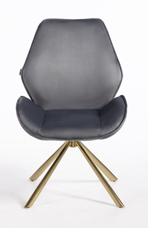 FOTEL HR350 PAJĄK GRAFITOWY WELUR ZŁOTA PODSTAWA