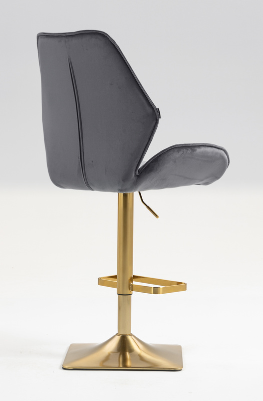 FOTEL HR350KW GRAFITOWY WELUR ZŁOTA PODSTAWA