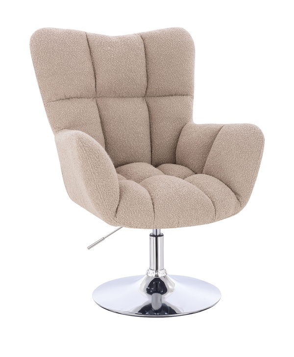 FOTEL HR650N LATTE BARANEK CHROMOWANA PODSTAWA