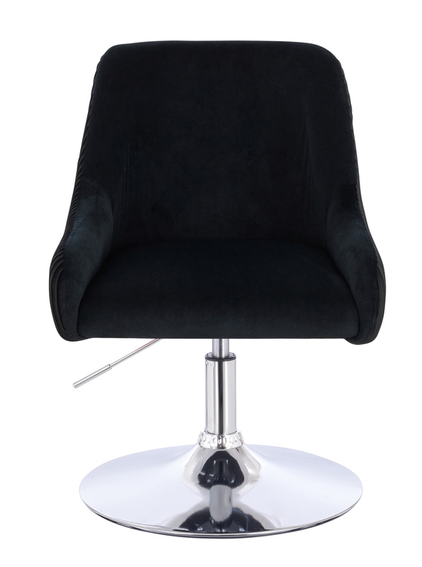 FOTEL HR920N CZARNY WELUR CHROMOWANA PODSTAWA