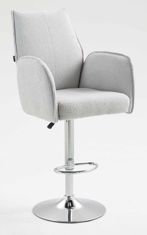 FOTEL HR280W SZARY BARANEK CHROMOWANA PODSTAWA