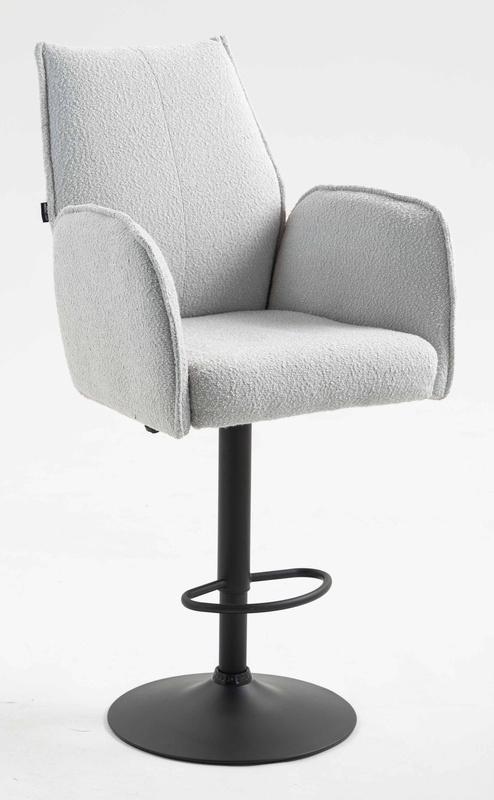 FOTEL HR280W SZARY BARANEK CZARNA PODSTAWA