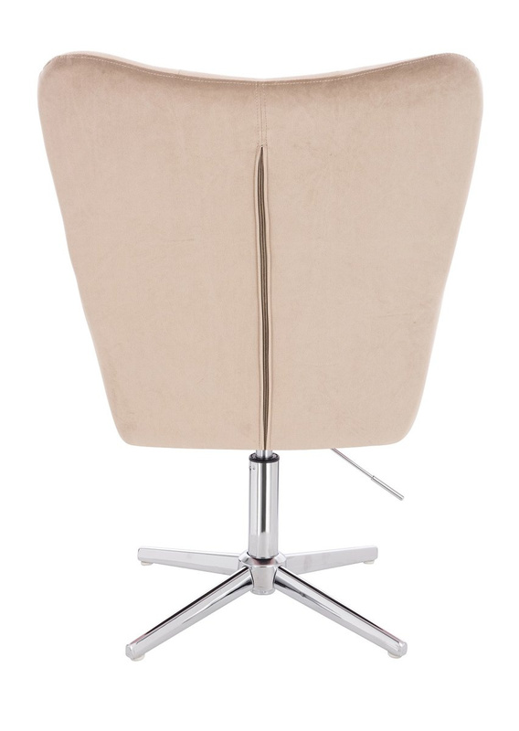 FOTEL HR650CROSS LATTE WELUR CHROMOWANA PODSTAWA