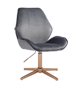 FOTEL HR350CROSS GRAFITOWY WELUR ZŁOTA PODSTAWA