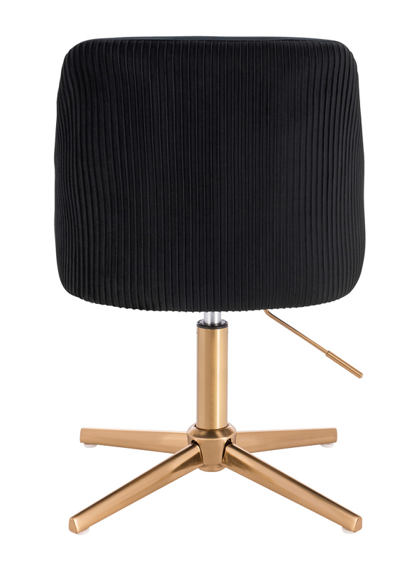 FOTEL HR920CROSS CZARNY WELUR ZŁOTA PODSTAWA