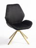 FOTEL HR350 PAJĄK CZARNY WELUR ZŁOTA PODSTAWA