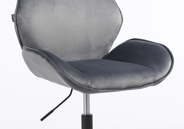 FOTEL HR350N GRAFITOWY WELUR CZARNA PODSTAWA