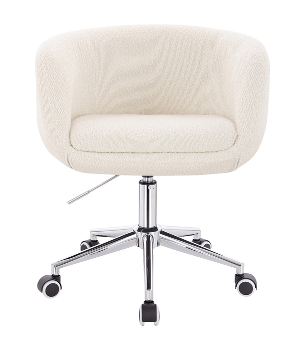 FOTEL HR333K KREMOWY BARANEK CHROMOWANA PODSTAWA