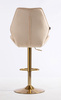 FOTEL HR350W KREMOWY WELUR ZŁOTA PODSTAWA