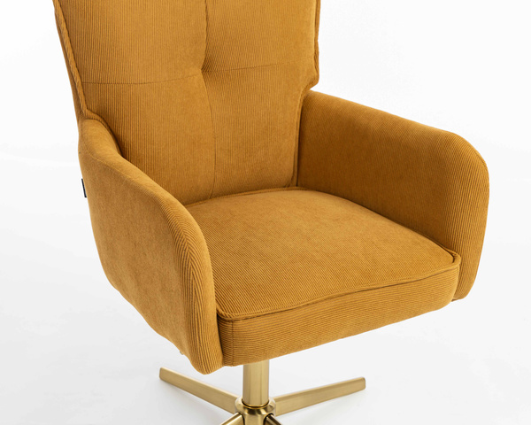 HOKER HR250CROSS ŻÓŁTY CURRY PREMIUM CORD SZTRUKS ZŁOTA PODSTAWA