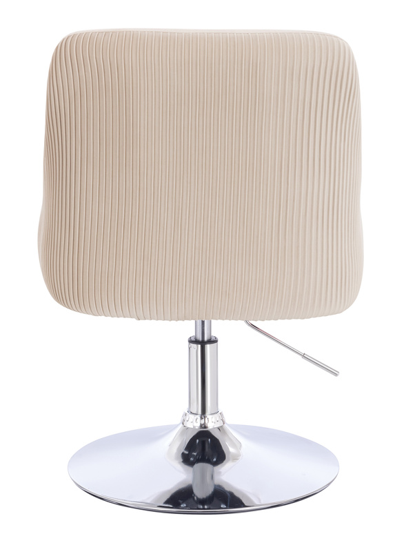 FOTEL HR920N KREMOWY WELUR CHROMOWANA PODSTAWA