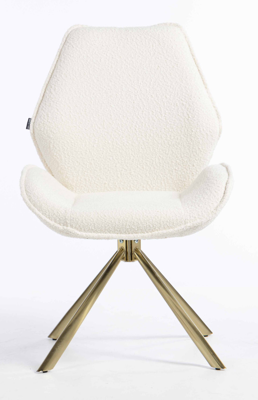 FOTEL HR350 PAJĄK KREMOWY BARANEK ZŁOTA PODSTAWA