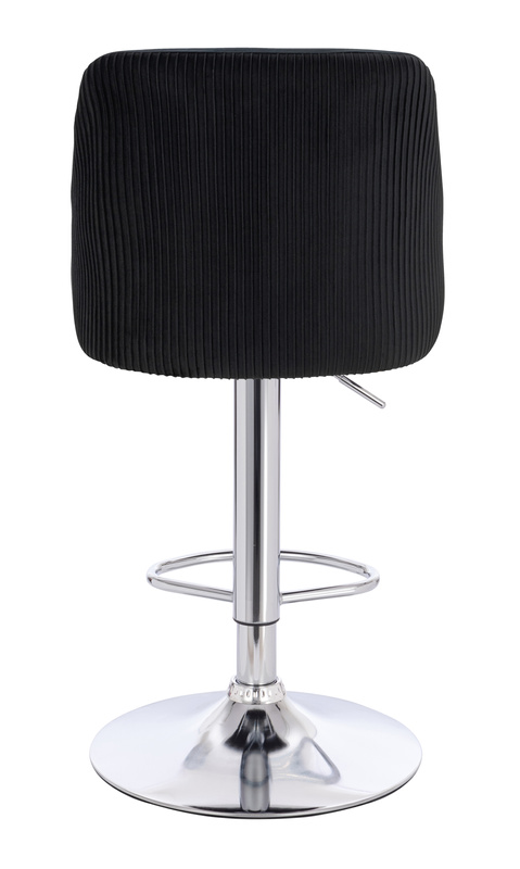 FOTEL HR920W CZARNY WELUR CHROMOWANA PODSTAWA