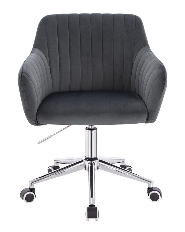 FOTEL HR190K GRAFITOWY WELUR CHROMOWANA PODSTAWA