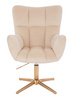 FOTEL HR650CROSS KREMOWY WELUR ZŁOTA PODSTAWA