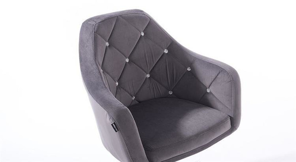 FOTEL HR830CROSS GRAFITOWY WELUR