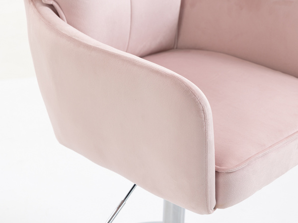 HOKER HR250N PUDROWY RÓŻ WELUR  CHROMOWANA PODSTAWA