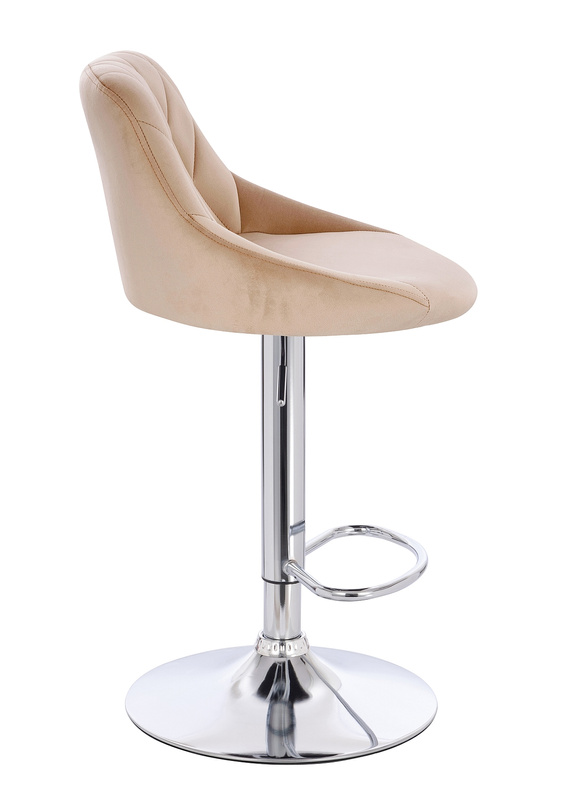 FOTEL HR1054W LATTE WELUR CHROMOWANA PODSTAWA