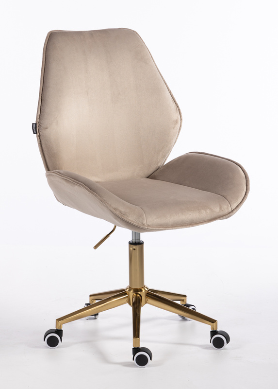 FOTEL HR350K LATTE WELUR ZŁOTA PODSTAWA