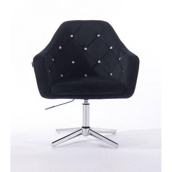 Fotel HR8516CK czarny welur krzyżak