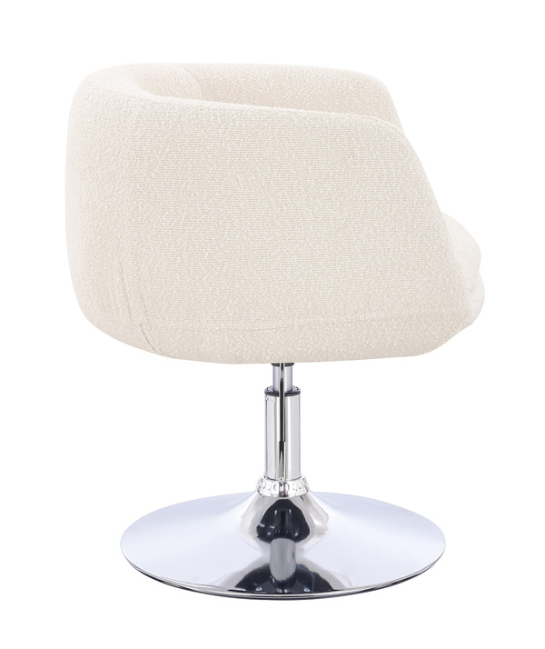 FOTEL HR333N KREMOWY BARANEK CHROMOWANA PODSTAWA