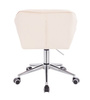 FOTEL HR111K KREMOWY WELUR CHROMOWANA PODSTAWA