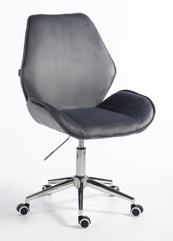 FOTEL HR350K GRAFITOWY WELUR CHROMOWANA PODSTAWA