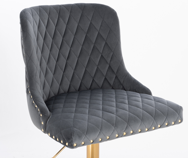 FOTEL HR940CROSS GRAFITOWY WELUR ZŁOTA PODSTAWA