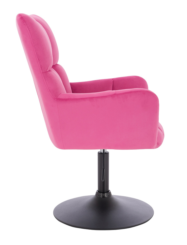 FOTEL HR650N MALINOWY WELUR CZARNA PODSTAWA