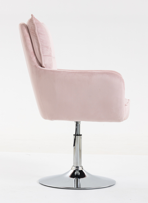 HOKER HR250N PUDROWY RÓŻ WELUR  CHROMOWANA PODSTAWA