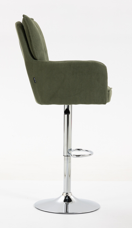 HOKER HR250W ZIELONY SZAŁWIA PREMIUM CORD SZTRUKS CHROMOWANA PODSTAWA