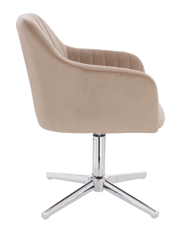 FOTEL HR190CROSS LATTE WELUR CHROMOWANA PODSTAWA