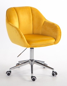 HOKER HR2055K ŻÓŁTY WELUR CHROMOWANA PODSTAWA