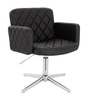 FOTEL HC802CROSS CZARNY CHROMOWANA PODSTAWA