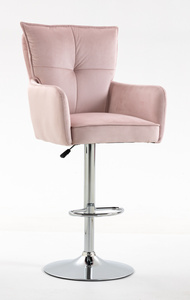 HOKER HR250W PUDROWY RÓŻ WELUR  CHROMOWANA PODSTAWA