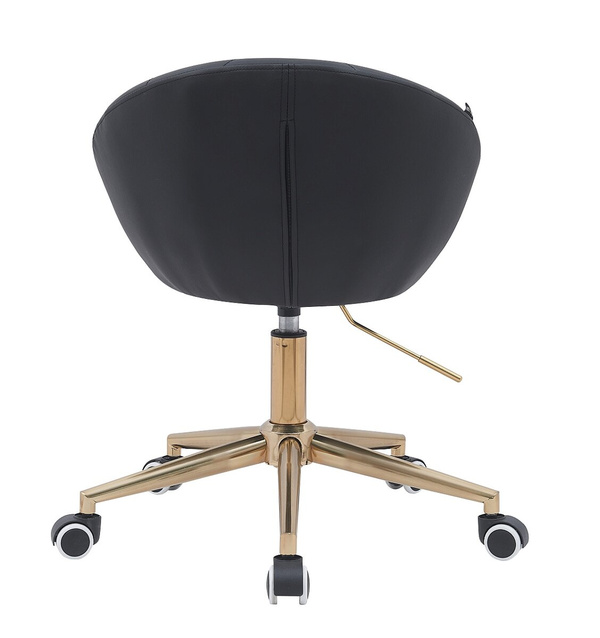 FOTEL HR948K CZARNY EKOSKÓRA ZŁOTA PODSTAWA