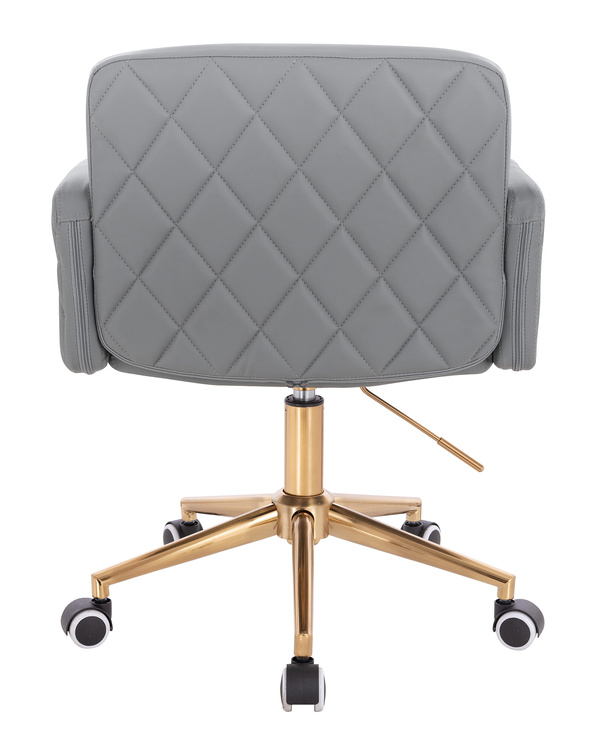 FOTEL HR802K SZARY ZŁOTA PODSTAWA