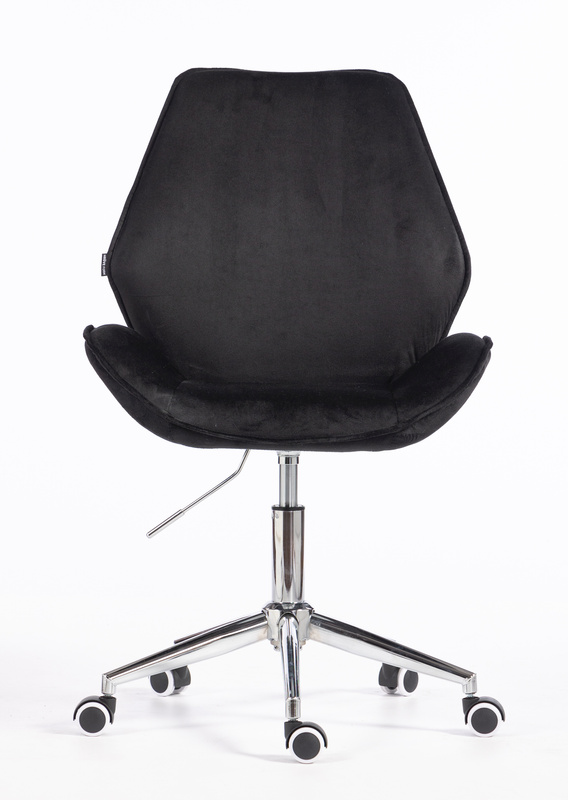 FOTEL HR350K CZARNY WELUR CHROMOWANA PODSTAWA