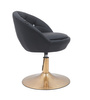 FOTEL HR948N CZARNY EKOSKÓRA ZŁOTA PODSTAWA
