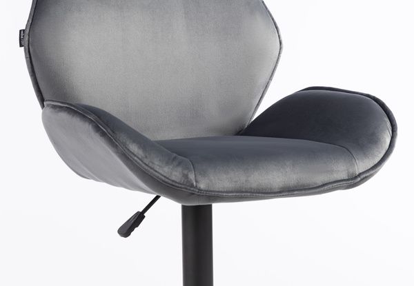 FOTEL HR350W GRAFITOWY WELUR CZARNA PODSTAWA