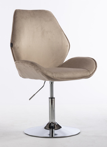 FOTEL HR350N LATTE WELUR CHROMOWANA PODSTAWA