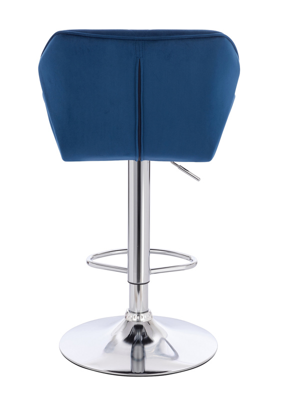 FOTEL HR111W CIEMNE MORZE WELUR CHROMOWANA PODSTAWA