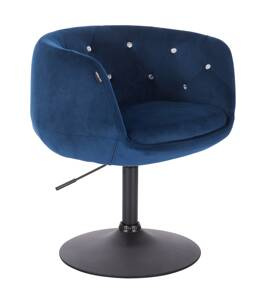 FOTEL HR333CN CIEMNE MORZE WELUR CZARNA PODSTAWA