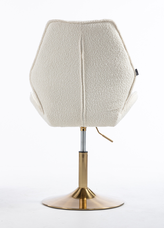 FOTEL HR350N KREMOWY BARANEK ZŁOTA PODSTAWA