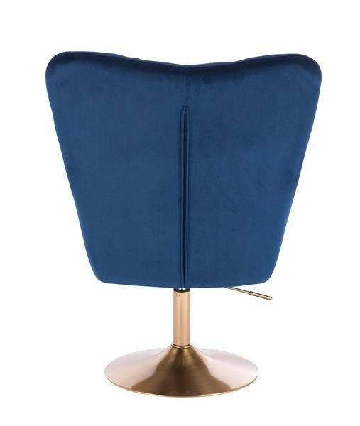 FOTEL HR650N CIEMNE MORZE WELUR ZŁOTA PODSTAWA