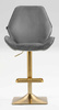 FOTEL HR350KW STALOWY WELUR ZŁOTA PODSTAWA