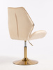 FOTEL HR350N KREMOWY WELUR ZŁOTA PODSTAWA