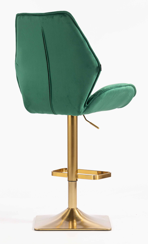FOTEL HR350KW BUTELKOWA ZIELEŃ WELUR ZŁOTA PODSTAWA